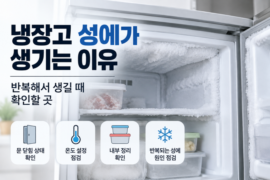 냉장고 성에가 생기는 이유 | 반복해서 생길 때 확인할 곳 1 냉장고 성에가 생기는 이유