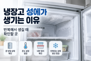 냉장고 성에가 생기는 이유 | 반복해서 생길 때 확인할 곳 2 냉장고 성에가 생기는 이유