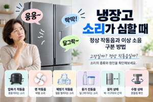 냉장고 소리가 심할 때 | 정상 작동음과 이상 소음 구분 방법 4 냉장고 소리가 심할 때 정상 작동음과 이상 소음 구분 방법